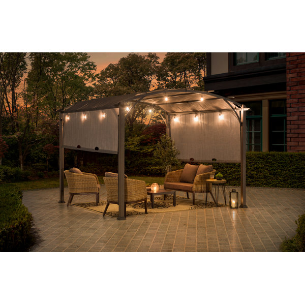 Sunjoy Pergola, Outdoor Steel Arched Pergola with Adjustable Canopy & Reviews | Wayfair